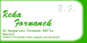 reka formanek business card